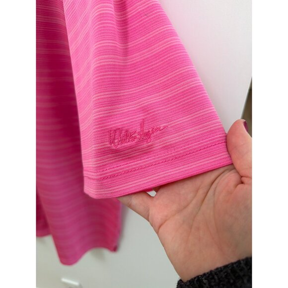 Walter Hagen Essentials XL Pink Striped Polo Shirt Short Sleeve Lightweight Mens - Picture 3 of 4